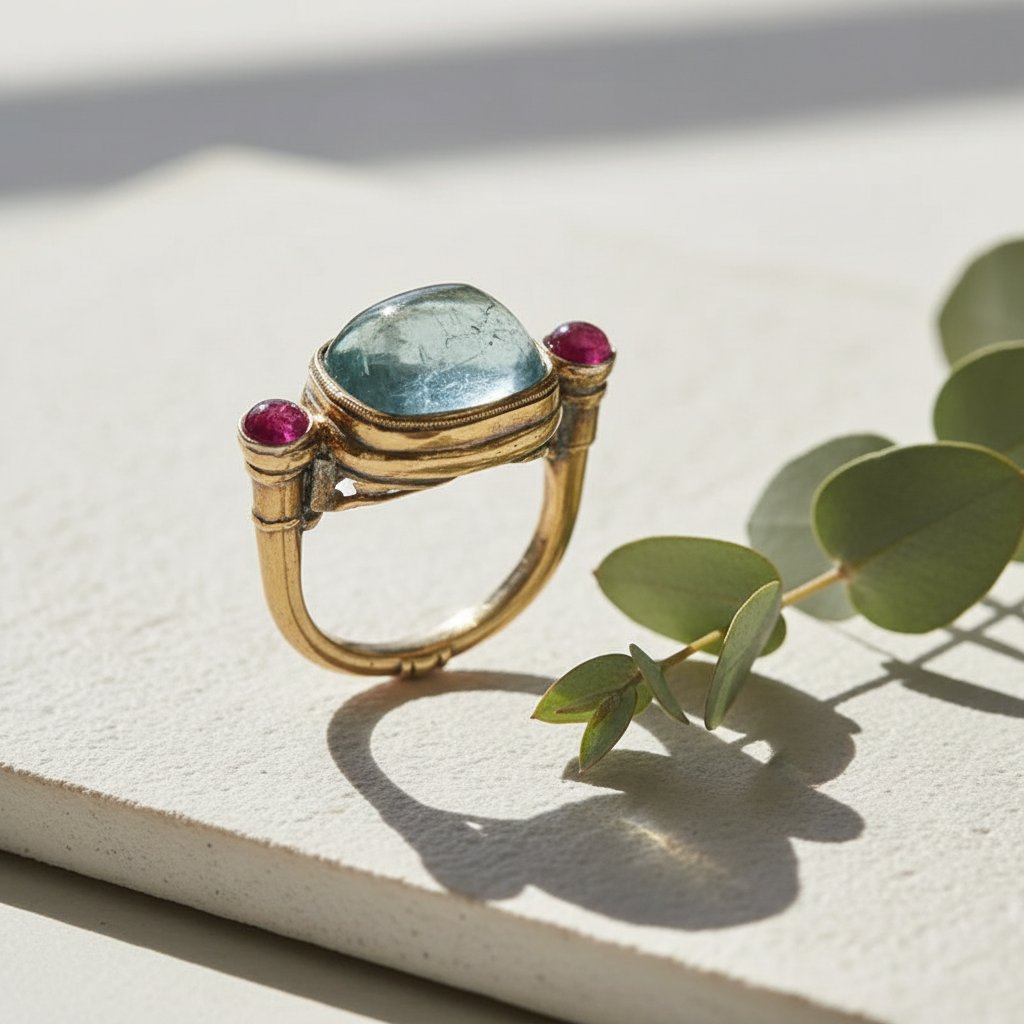 Anillo Vionnet de aguamarina