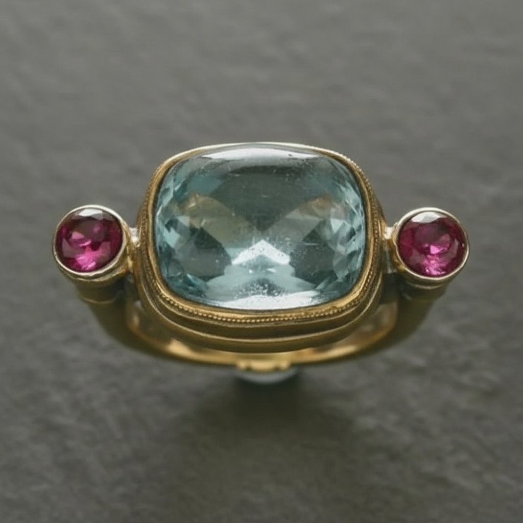 Anillo Vionnet de aguamarina