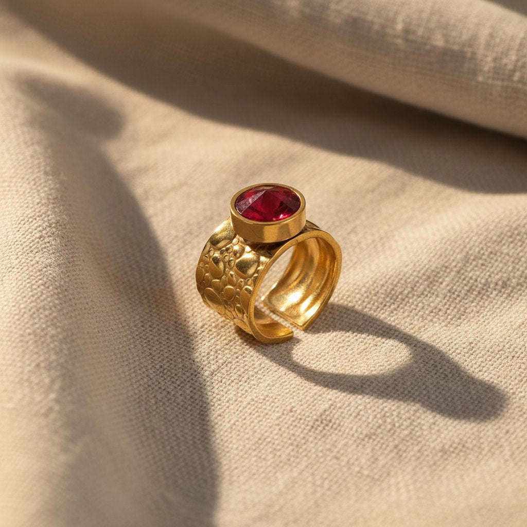 Adeline-ring met robijn