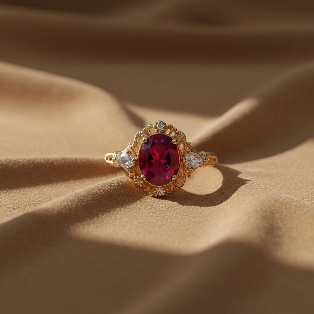 Anel Isolde Garnet