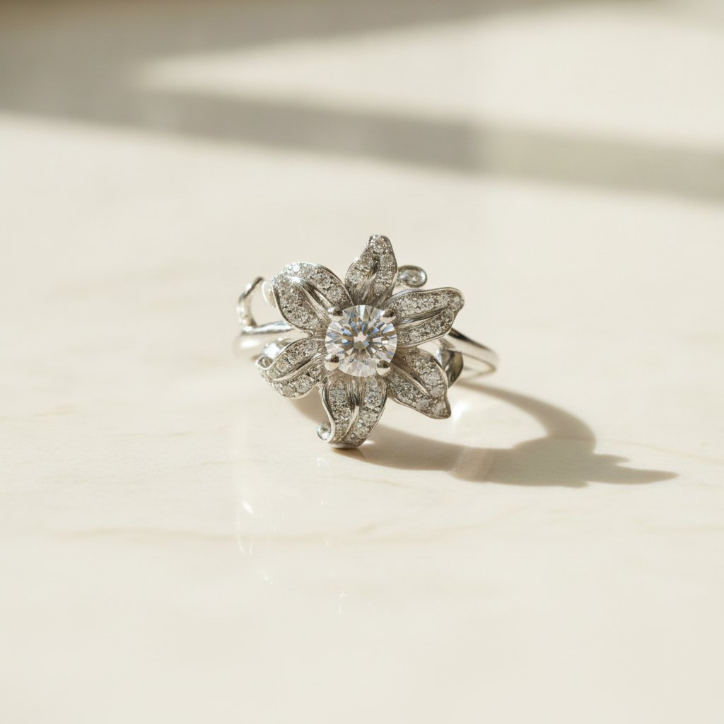 Anel Ottilie com diamantes