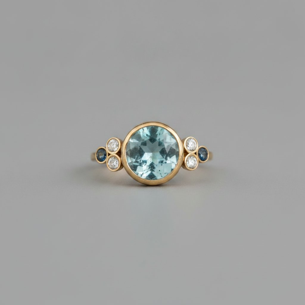 Anello Rosaline con zaffiro
