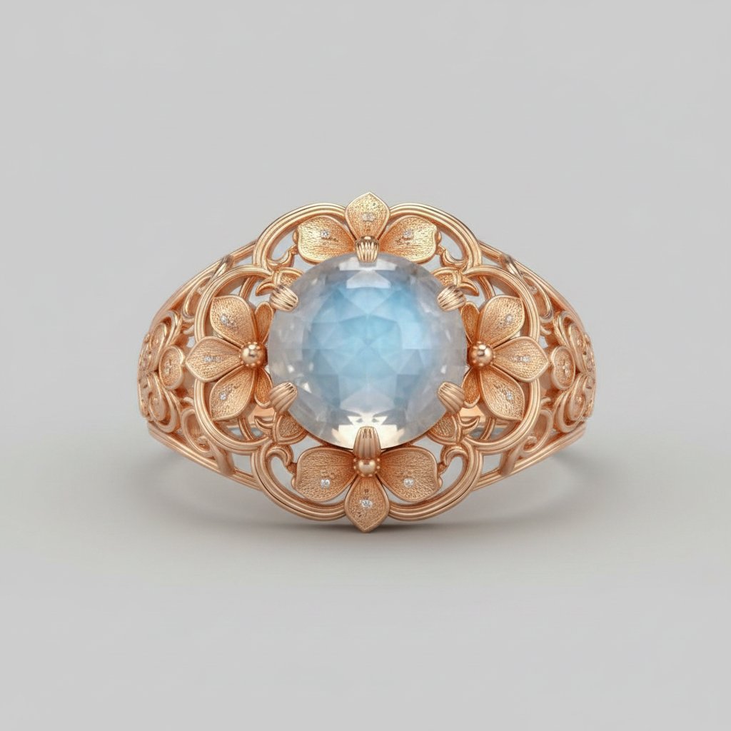 Anello Isolde in pietra di luna