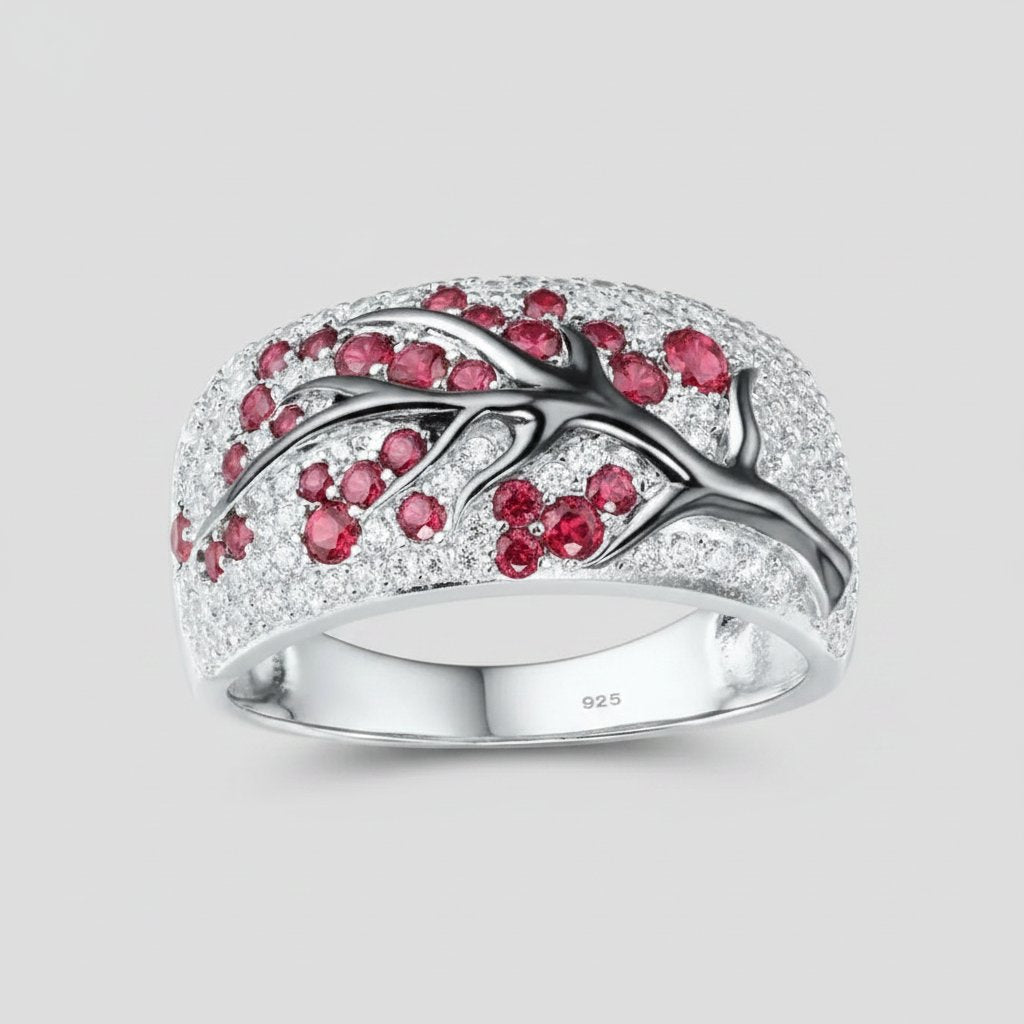 Vesper-ring met robijn