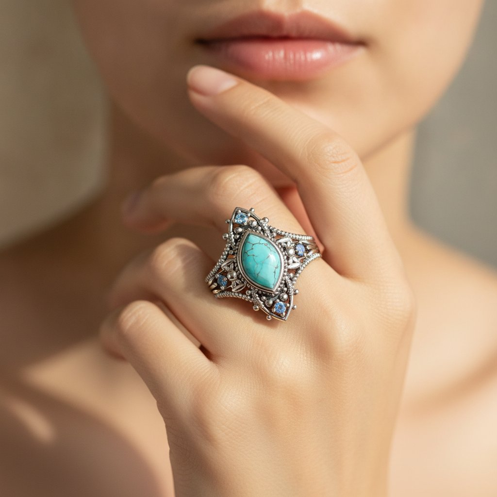 Bague Quilla argentée
