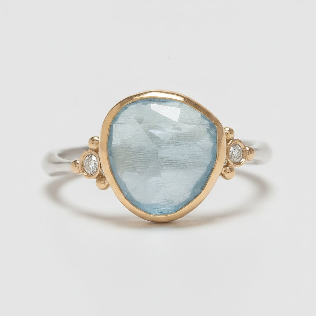Anillo Celestine de aguamarina