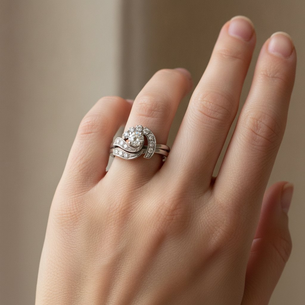 Lune-Zirkonia-Ring