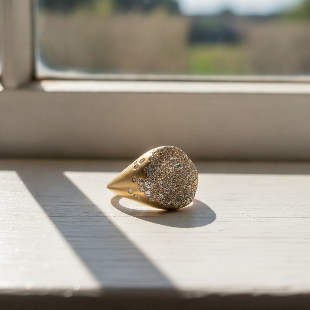 Bague en or ambré
