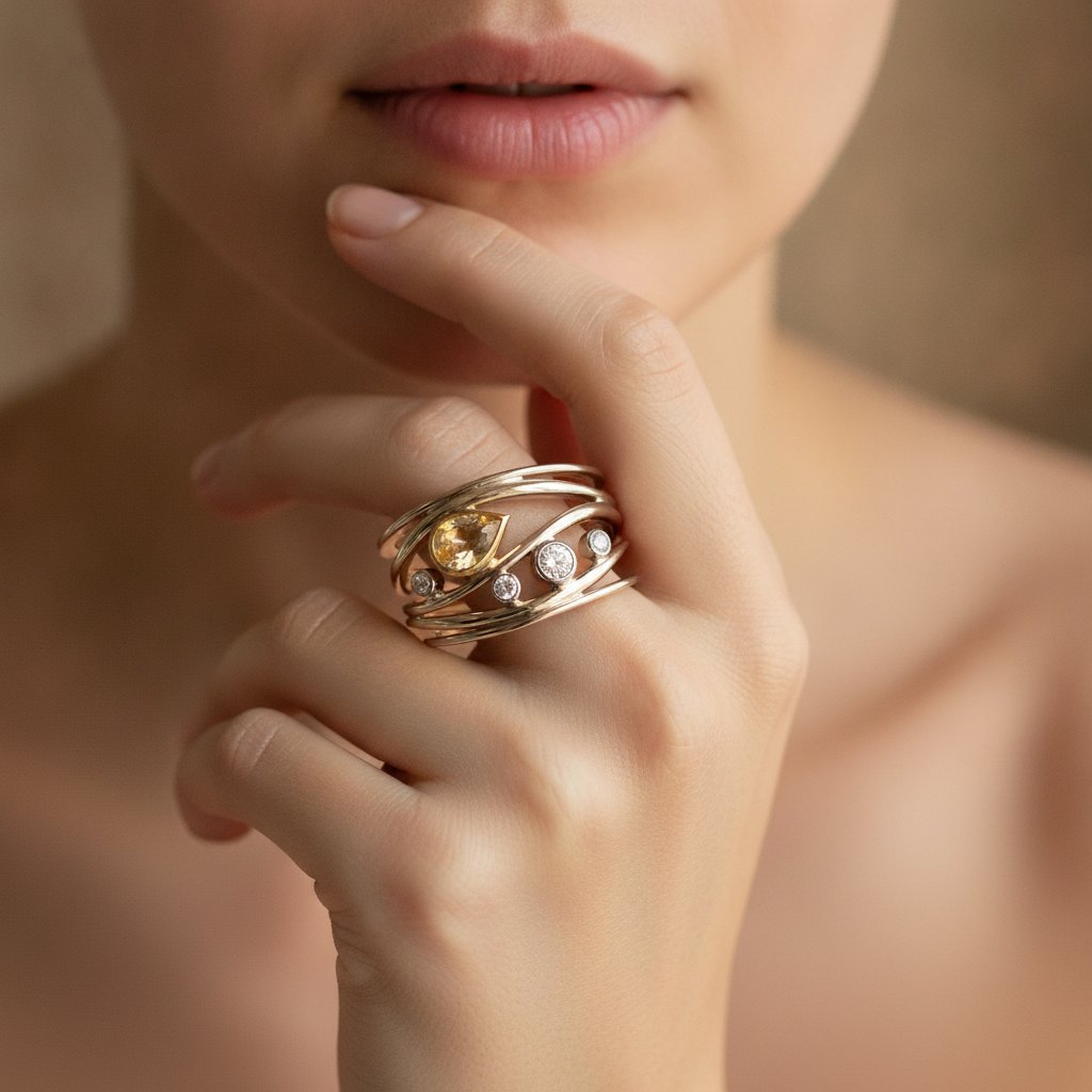 Anello Hespera in zirconia