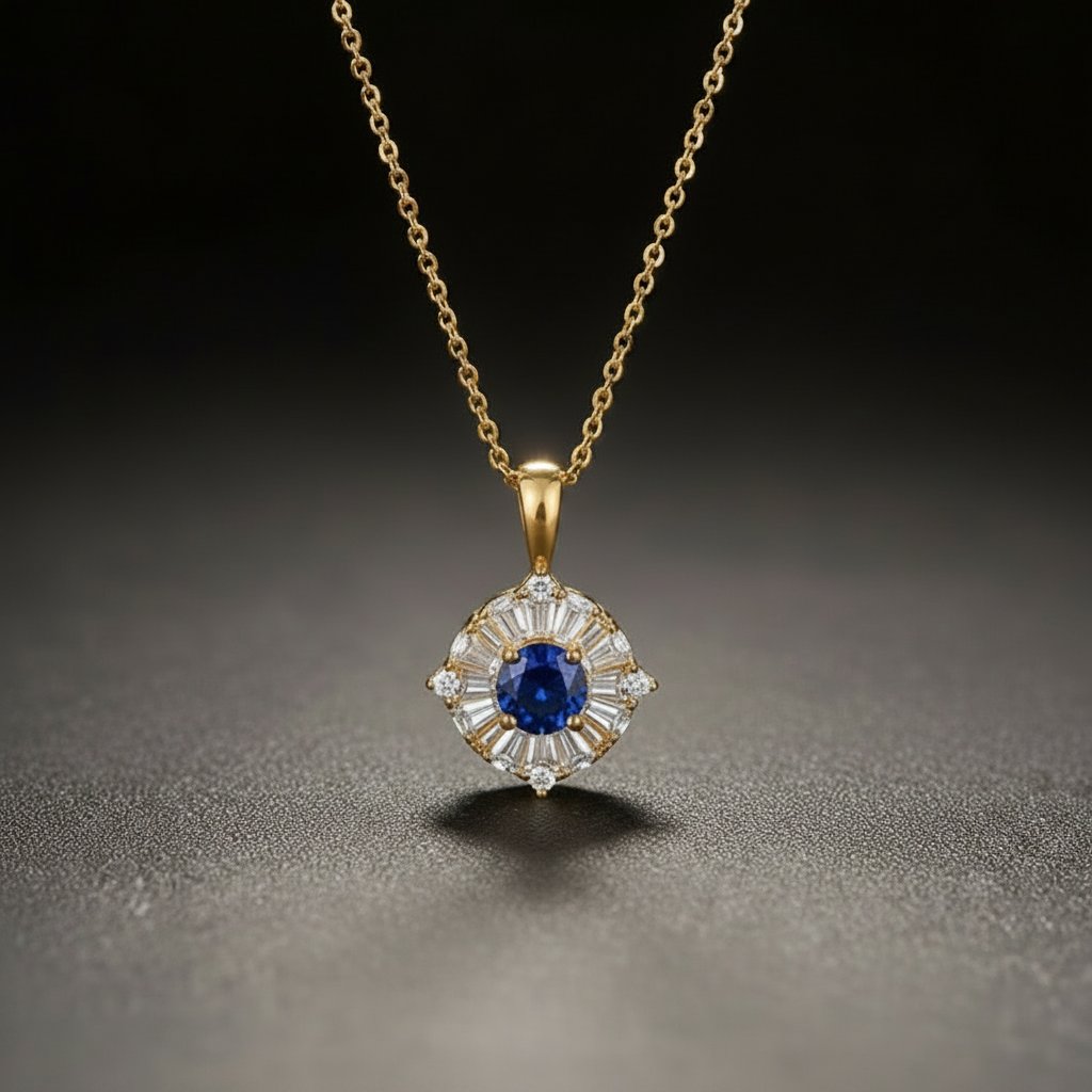Ogrlica s priveskom Adeline Sapphire