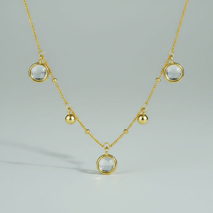 Elegants kristāla zelta kaklarota