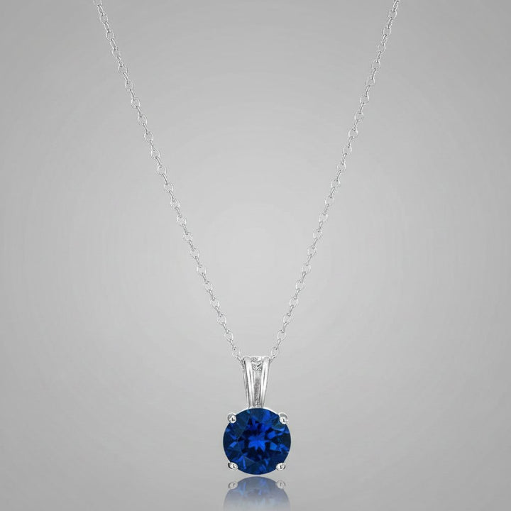 Rundslipad safirhalsband | Vitt guld