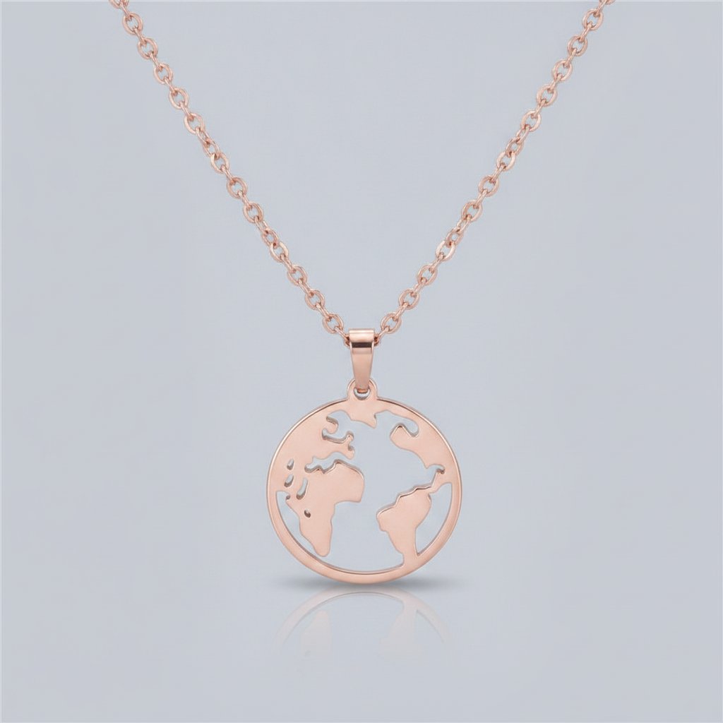 Roségoldene Welt-Halskette
