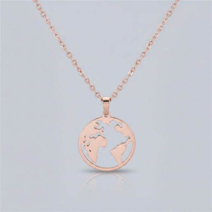 Roségoldene Welt-Halskette