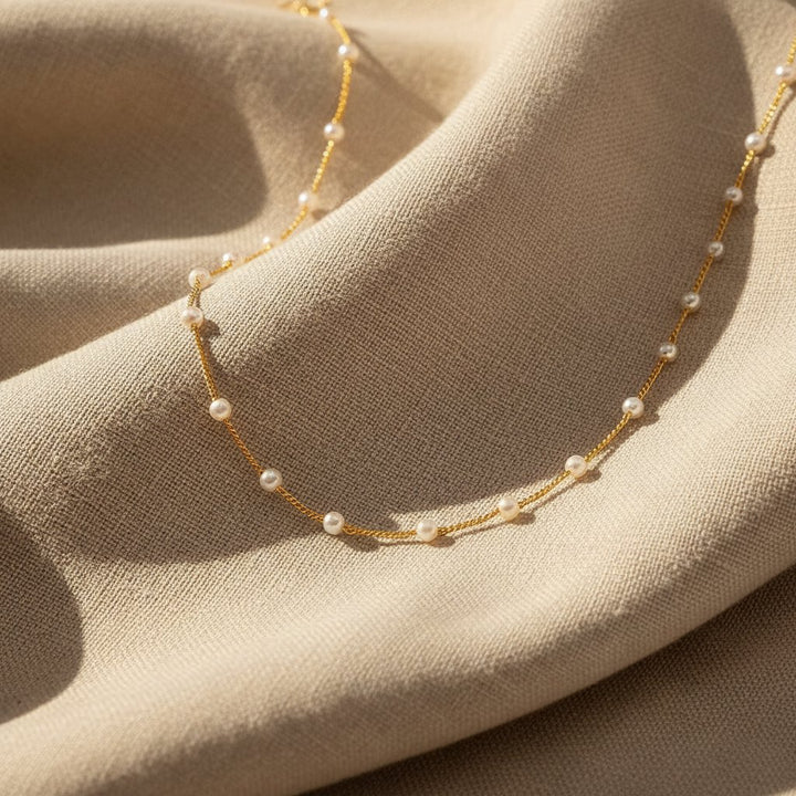 Petit Collier Perle En Or