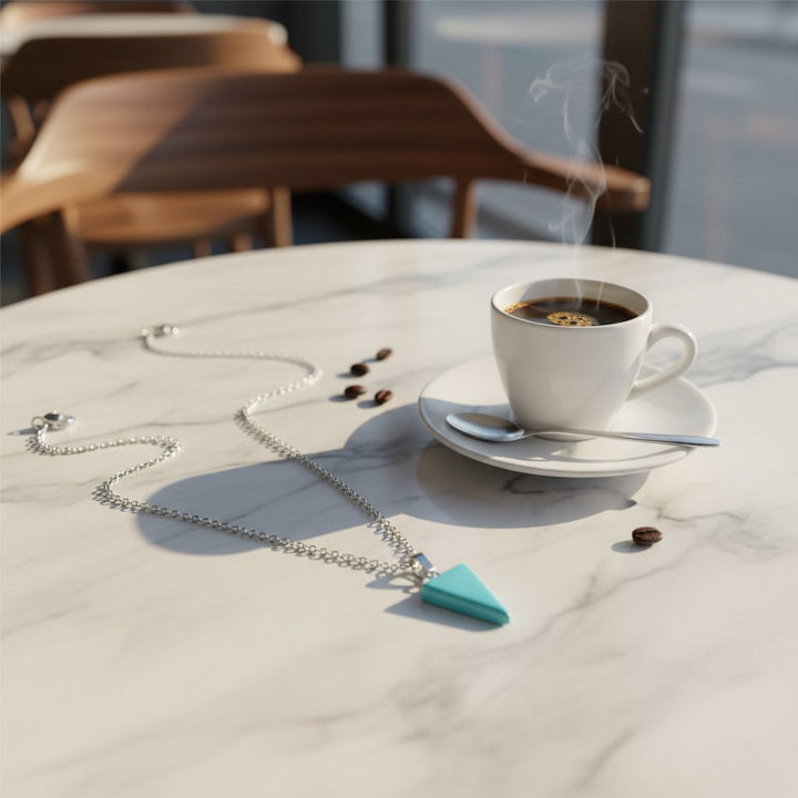 Turkoois Driehoek Ketting