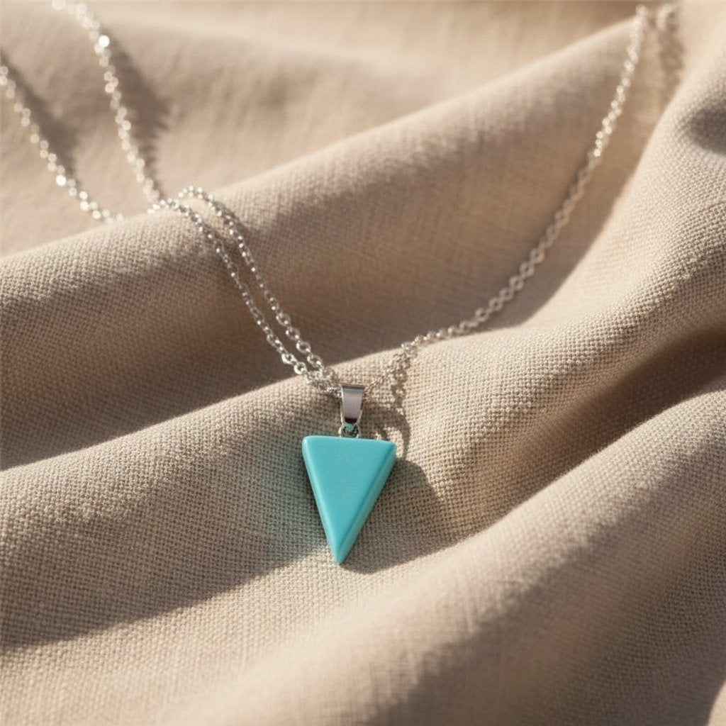 Turkoois Driehoek Ketting