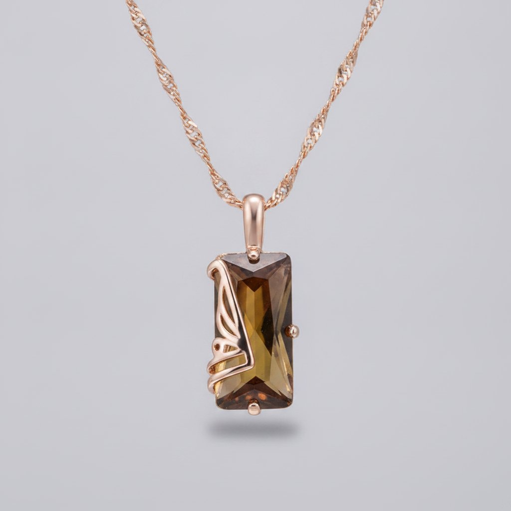 Halskette aus braunem Glas