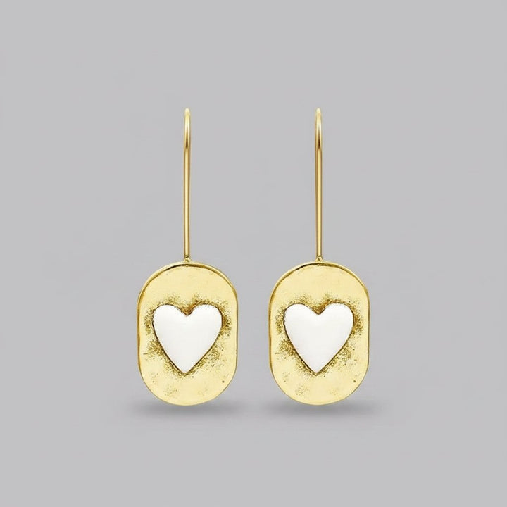 Orecchini vintage a cuore dorati