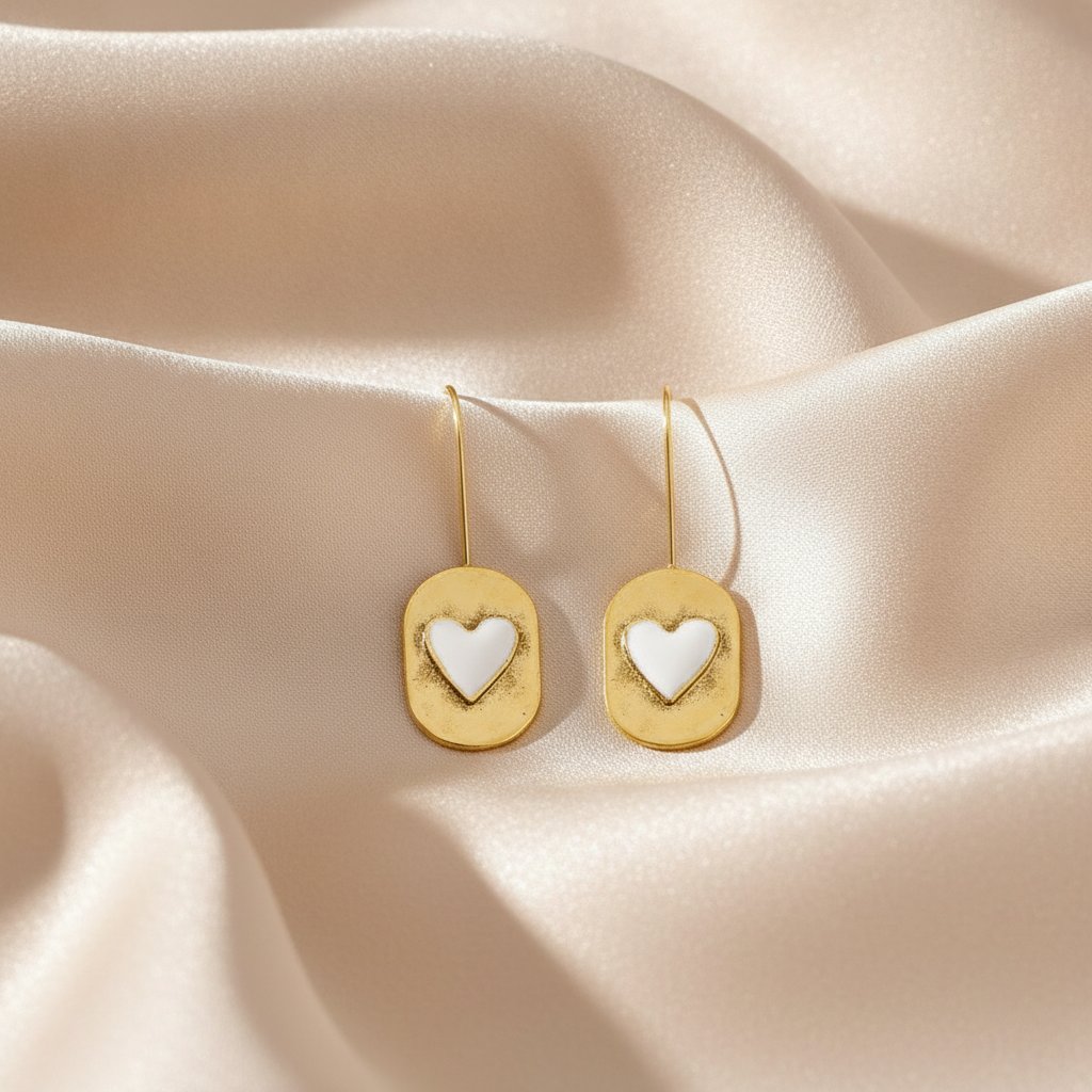 Orecchini vintage a cuore dorati