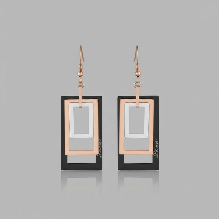 Pendientes vintage rectángulo hueco