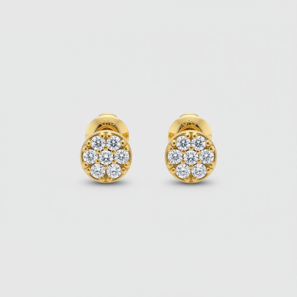 Brincos Clássicos Dourados com Diamante