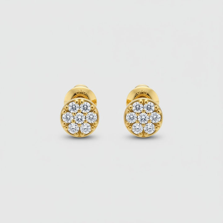 Brincos Clássicos Dourados com Diamante
