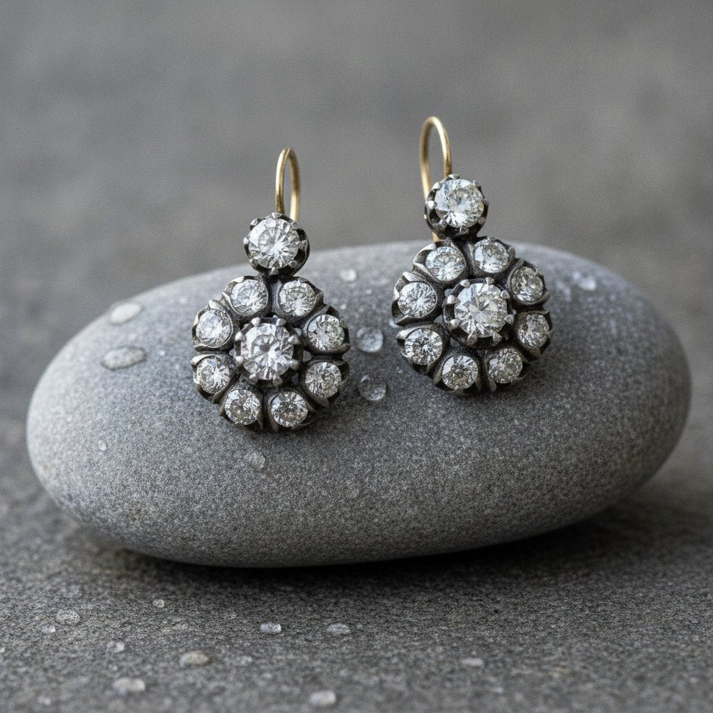 Orecchini vintage mandala con zirconi
