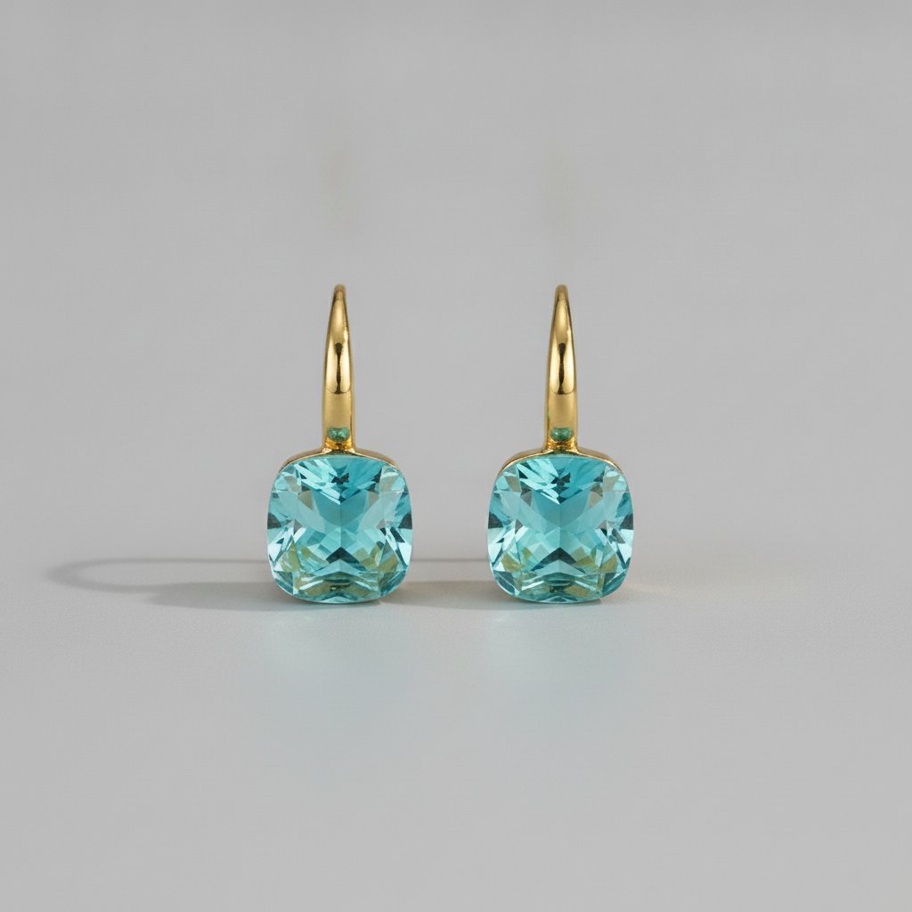 Boucles d'oreilles élégantes aqua