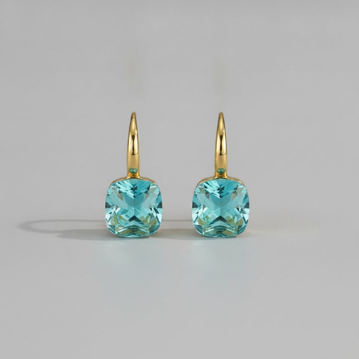 Boucles d'oreilles élégantes aqua