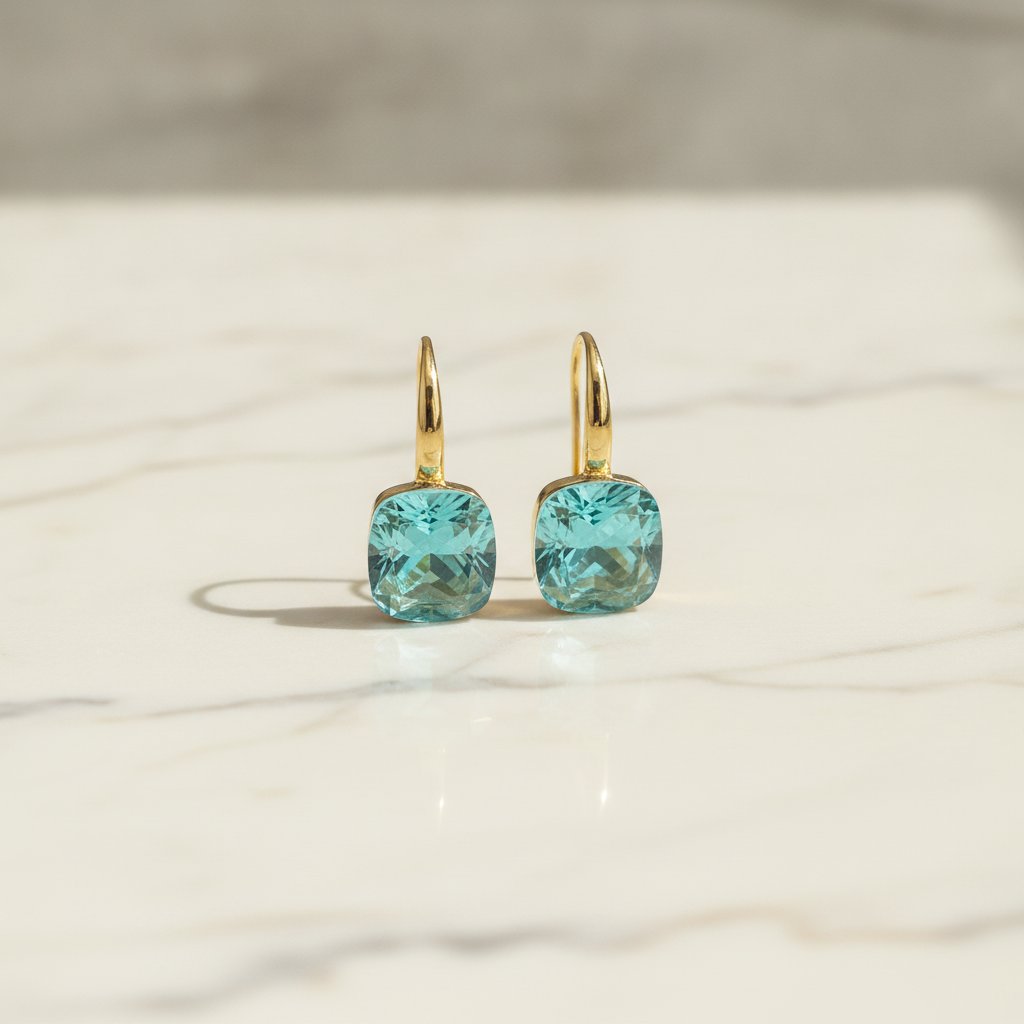 Boucles d'oreilles élégantes aqua