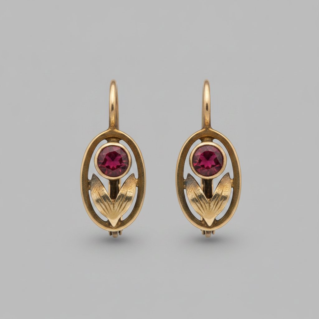 Granat Gold Kristall Ohrringe
