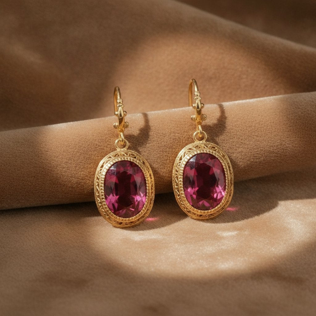 Zelie Garnet Earrings