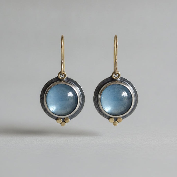 Vintage Blaue Mondstein Ohrringe