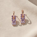 Eleganti violetas cirkonija auskari