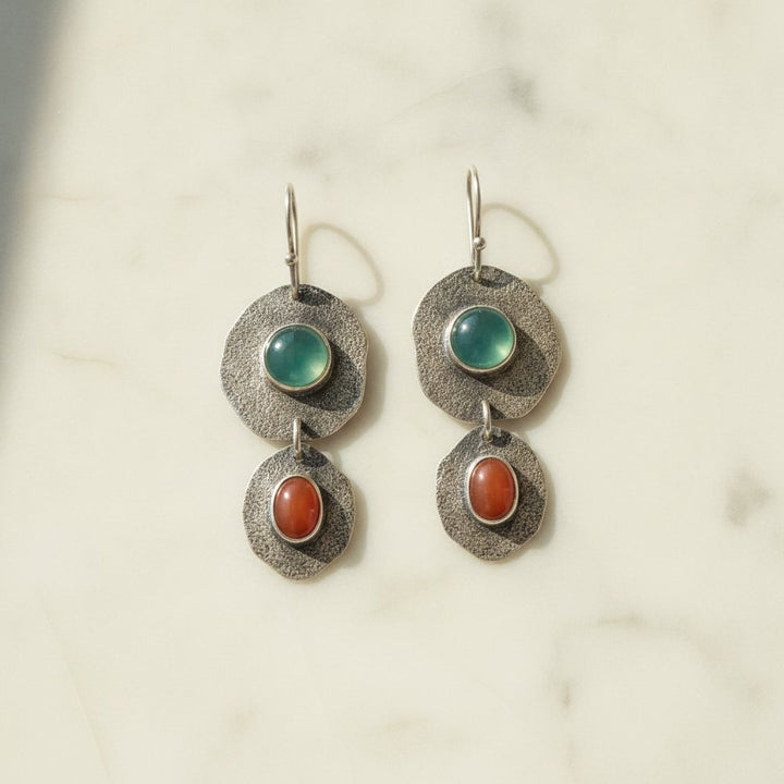 Orecchini boho in argento con zirconi