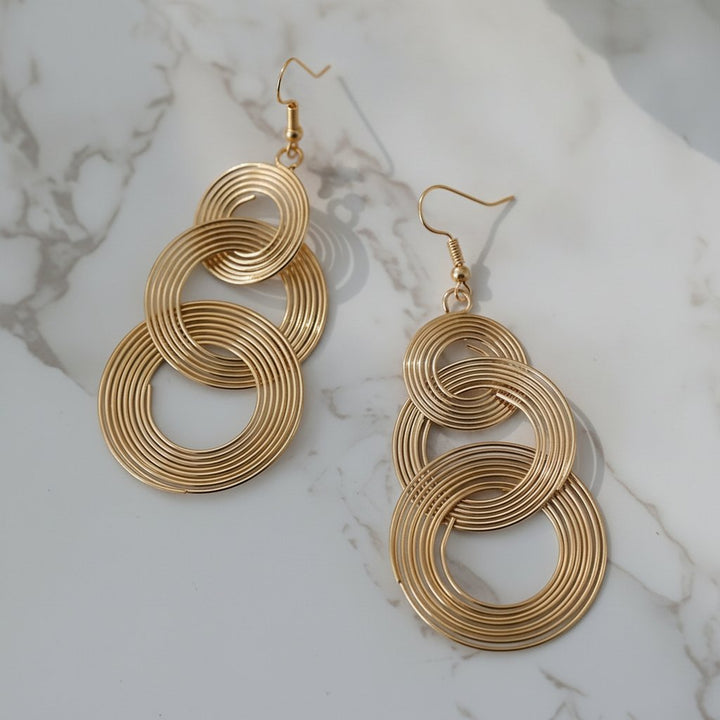 Vintage goldene Creolen-Ohrringe