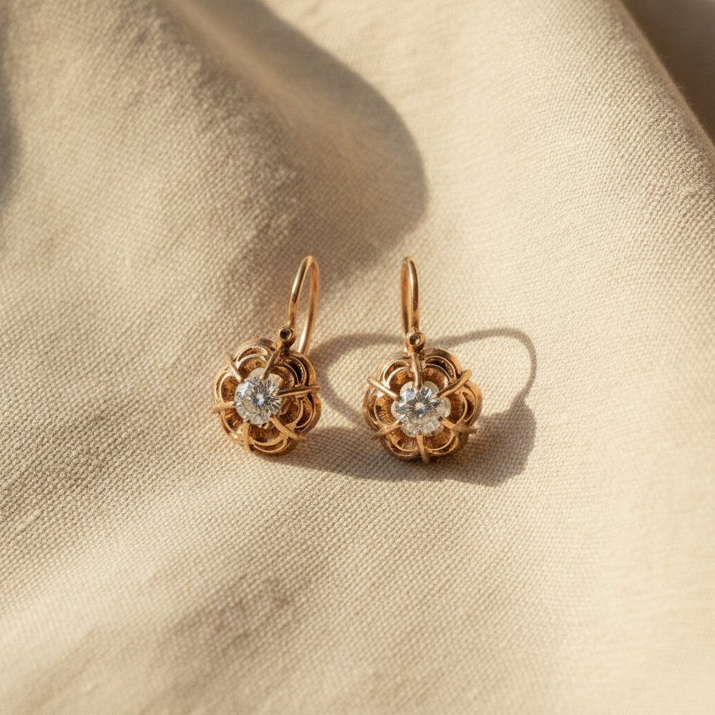 Vintage Glasohrringe Roségold