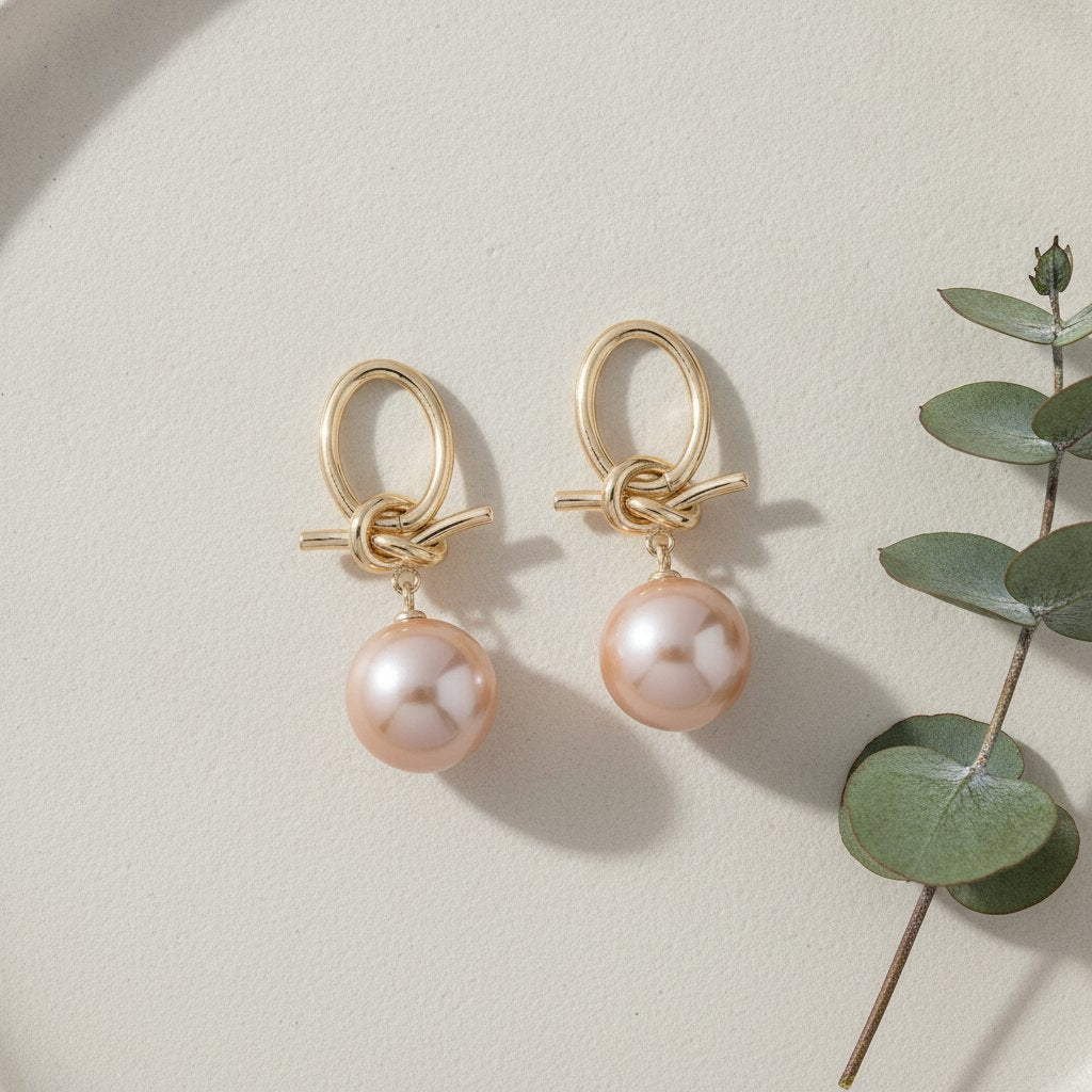 Perlen-Ohrringe in Gold