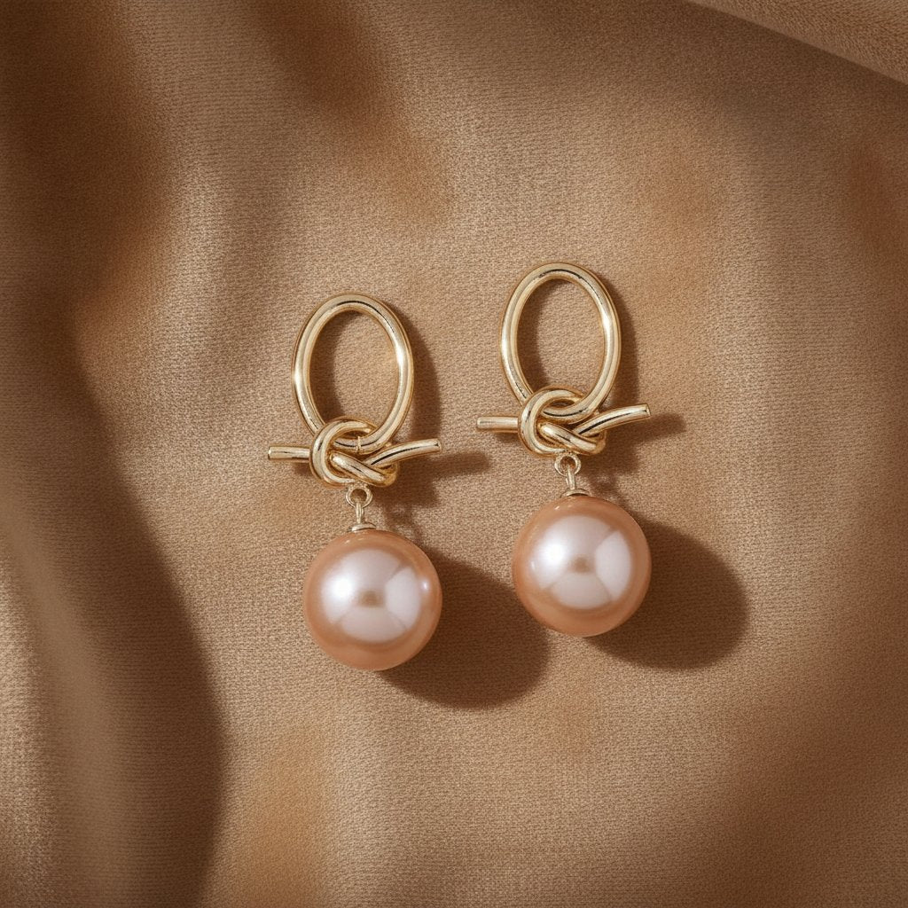 Perlen-Ohrringe in Gold