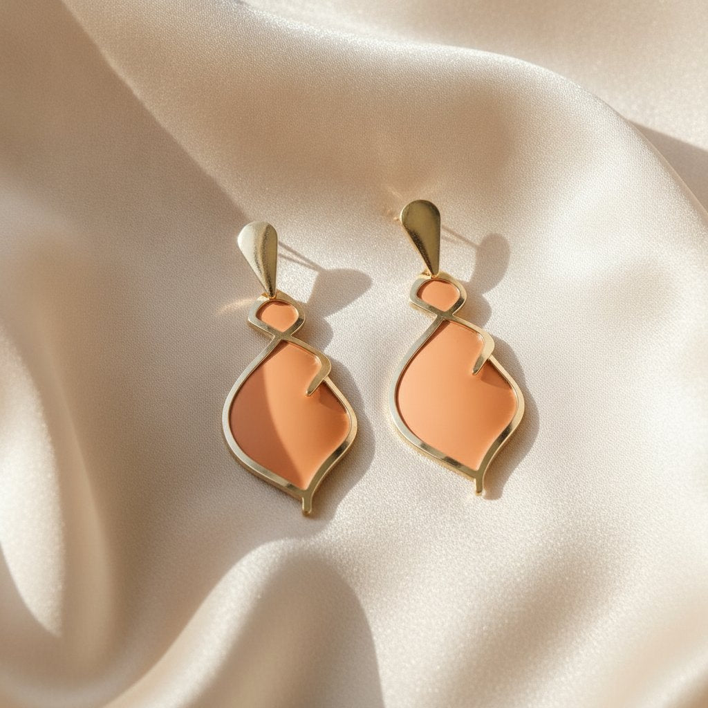 Boucles d'oreilles or orange