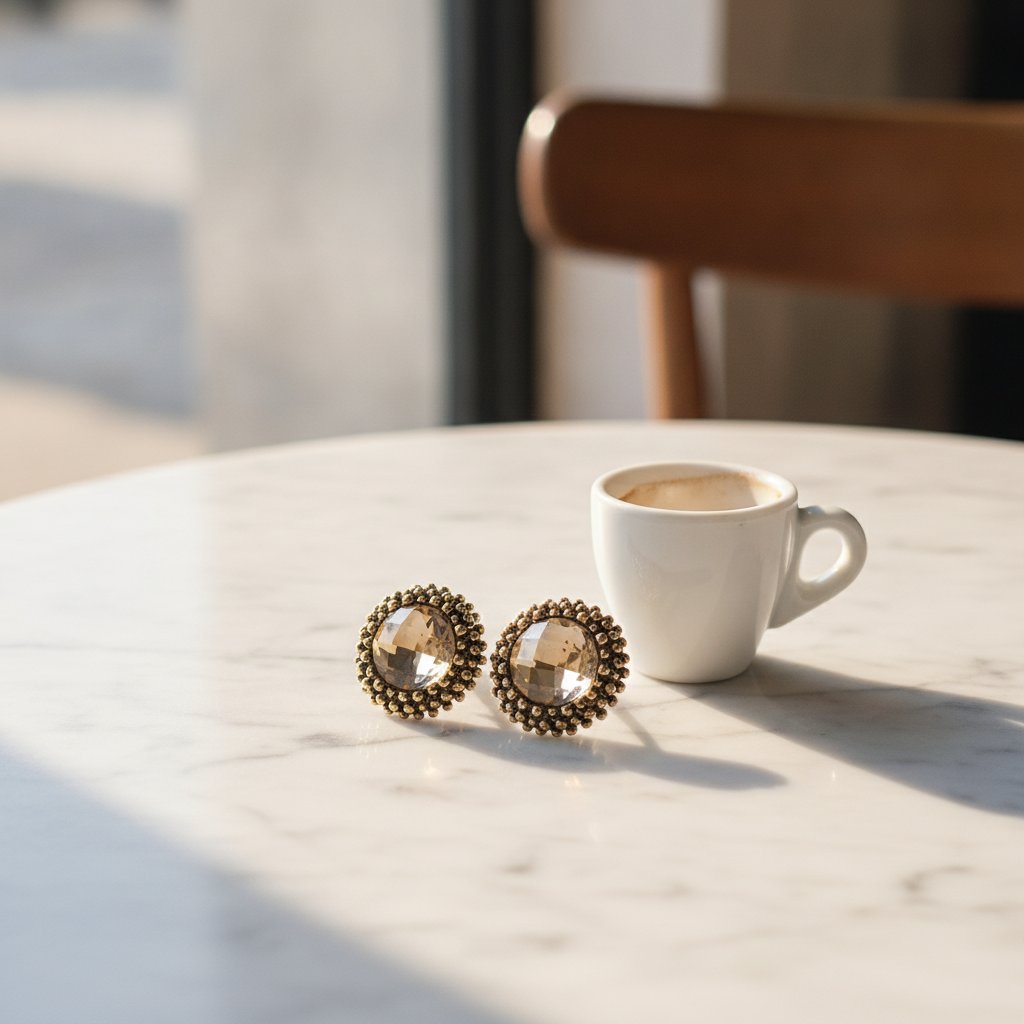 Boucles d'oreilles vintage champagne