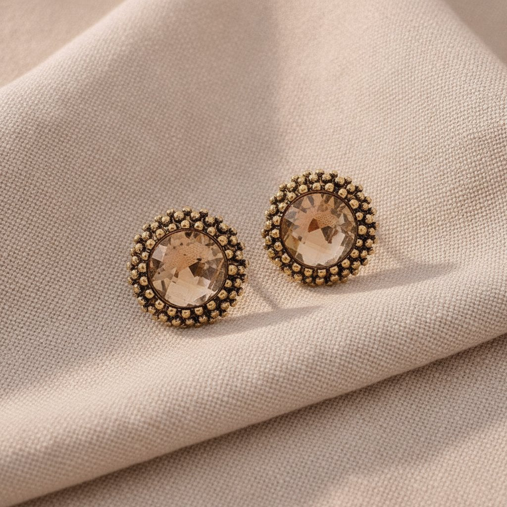 Boucles d'oreilles vintage champagne