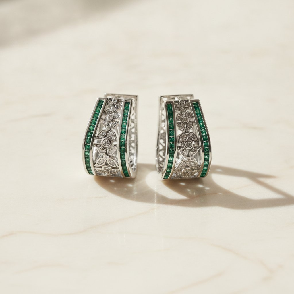Fleur Emerald Earrings