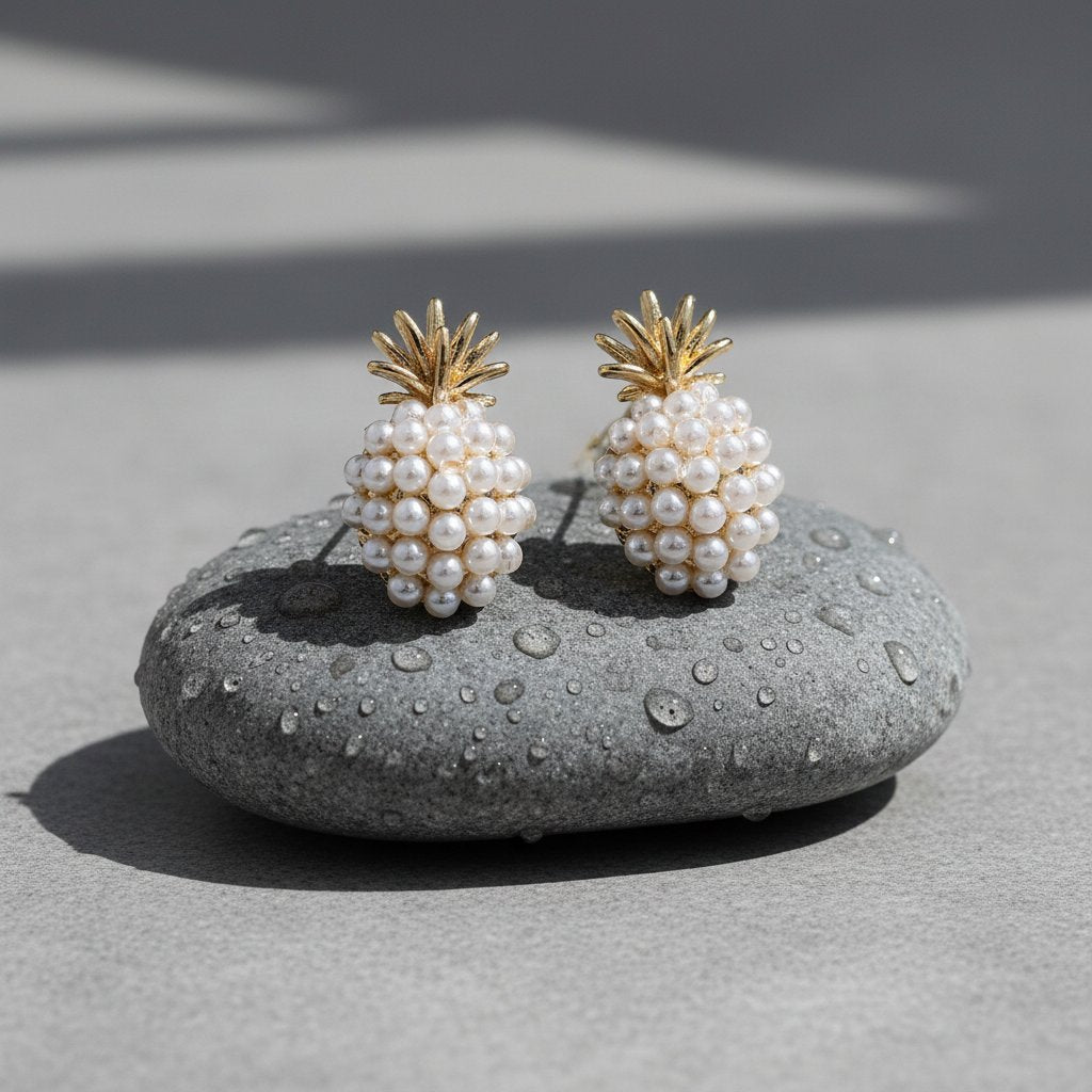 Perlen-Ananas-Ohrringe