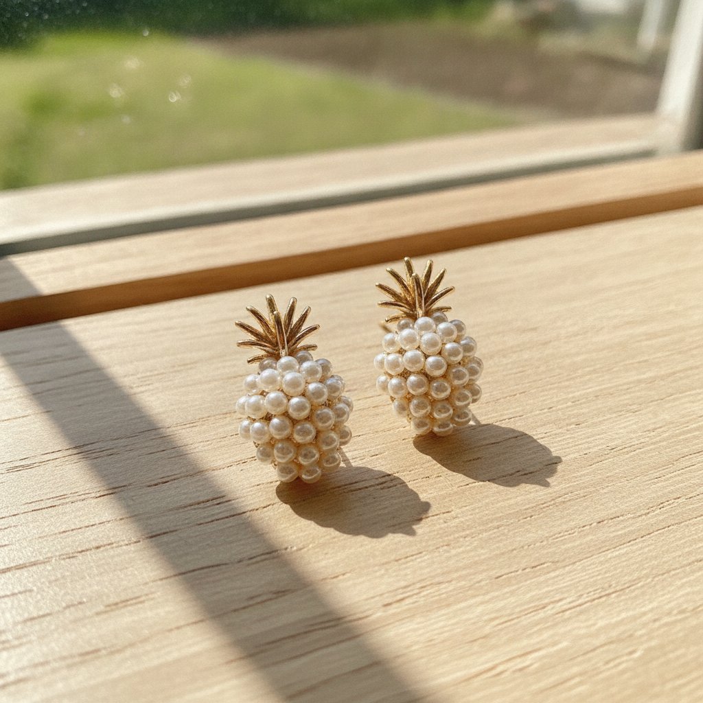 Perlen-Ananas-Ohrringe