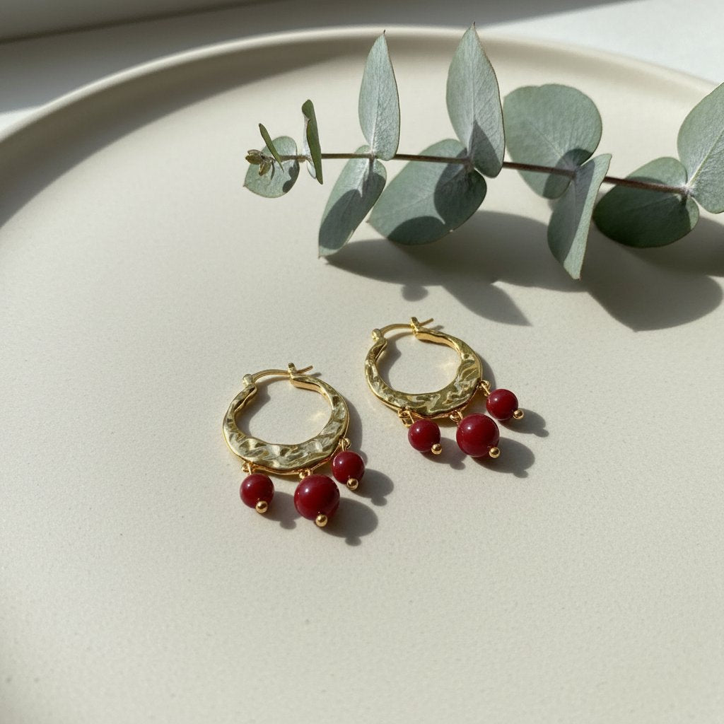 Pia Garnet Earrings