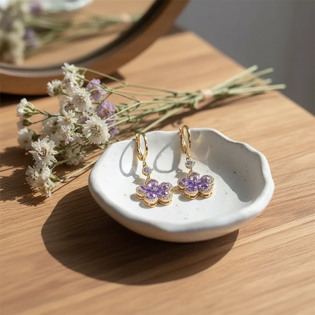 Fiora Amethyst Earrings