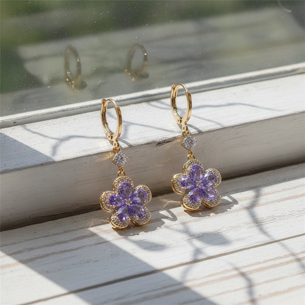Fiora Amethyst Earrings
