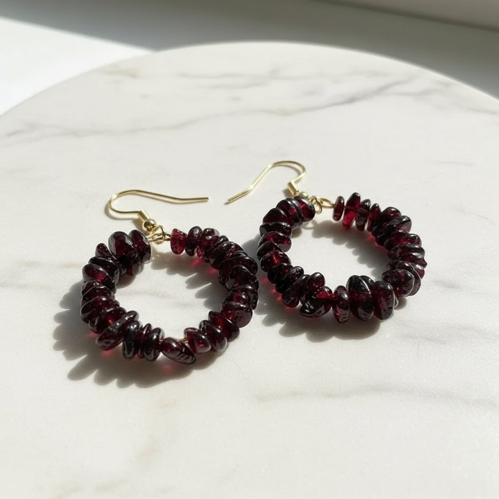 Delphine Garnet Earrings